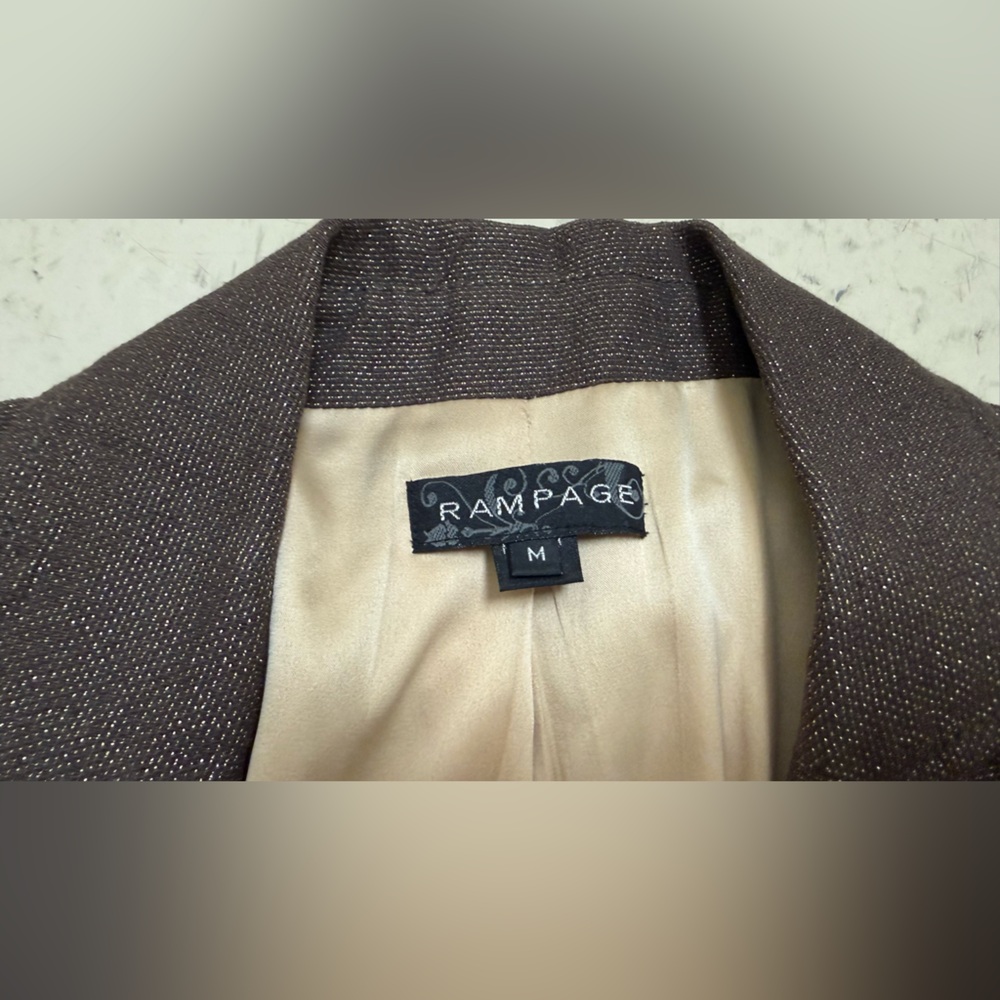Y2K Rampage Metallic Thread Pleated Ruffle Blazer - Picture 4 of 6